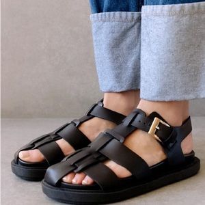 Alohas Backbone Black Clog, fisherman sandal, size 36 (US women’s size 6)